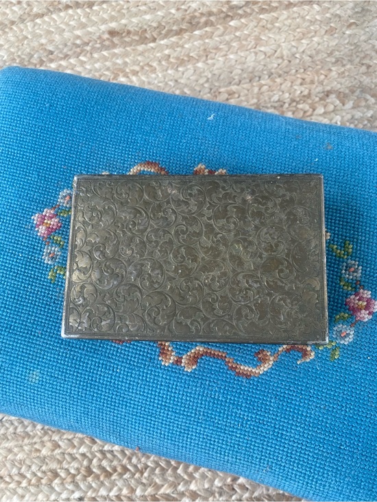 Vintage Other - Vintage Silver/gold patina Floral Engraved Metal Box